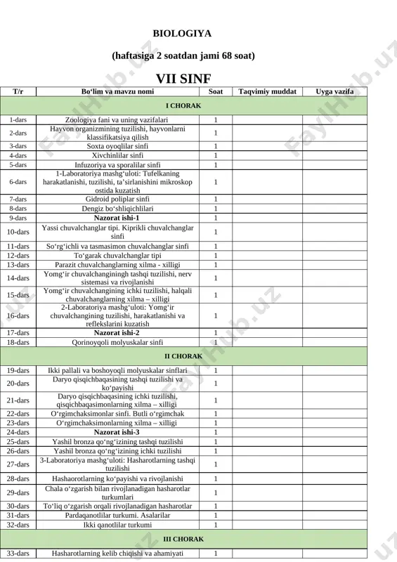7-sinf biologiya — XLSX
