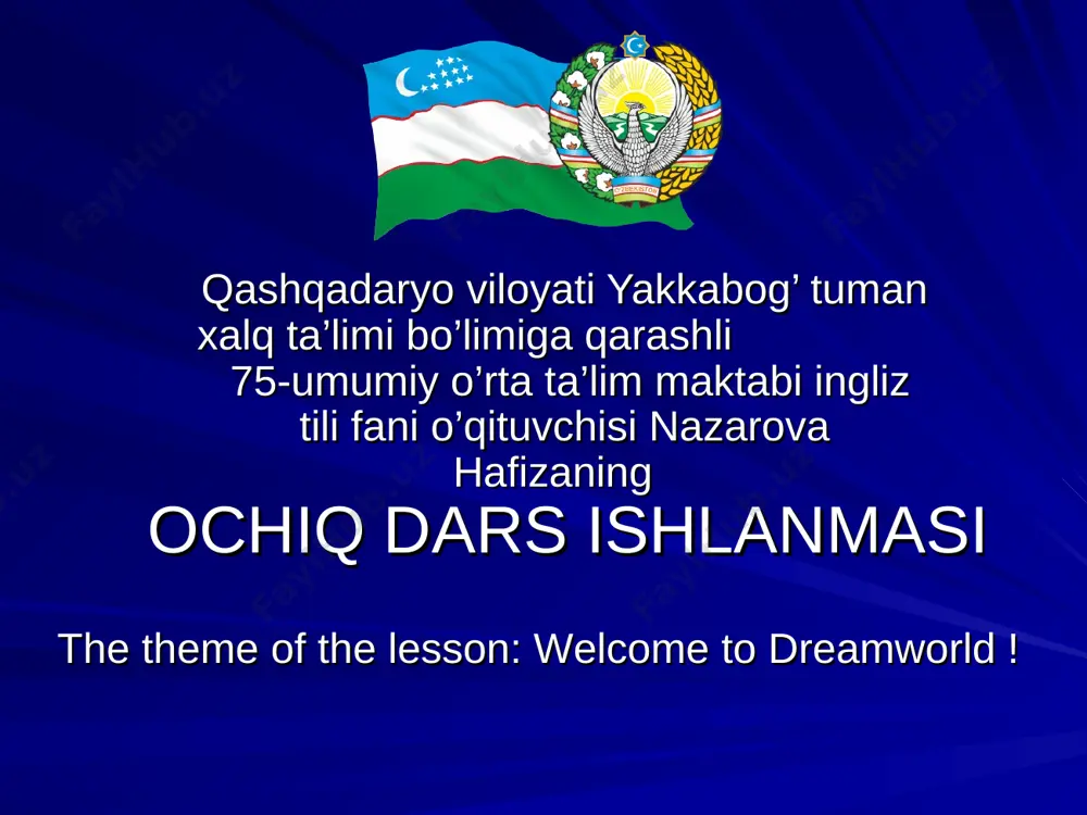 ochiq dars ishlanmasi — PPT