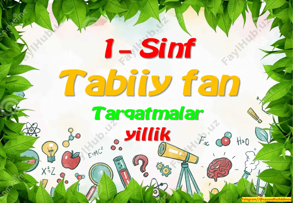 1_sinf_tabiiy_fan_tarqatmalar_yillik_2022_2023_o'quv_yili — PDF