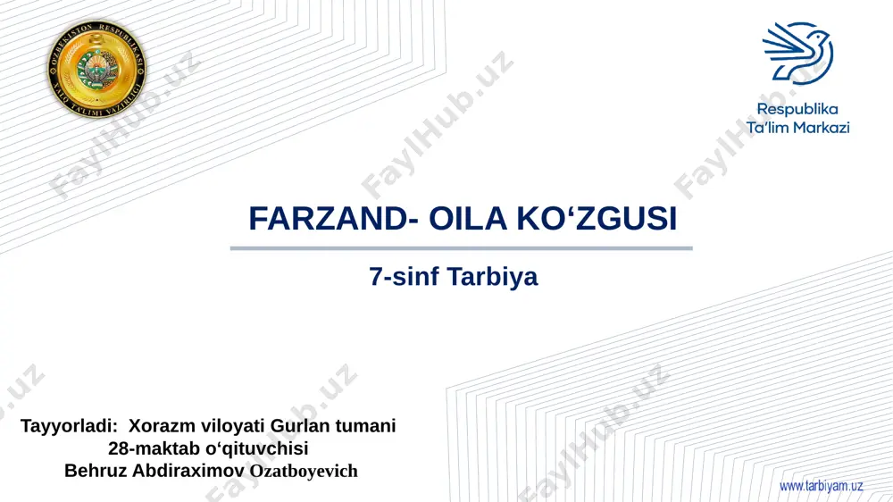 7-sinf tarbiya — PPTX