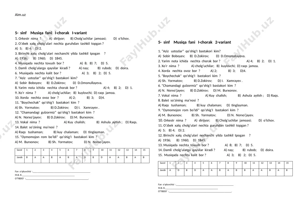 musiqa 5-6-7 test savollari — DOCX