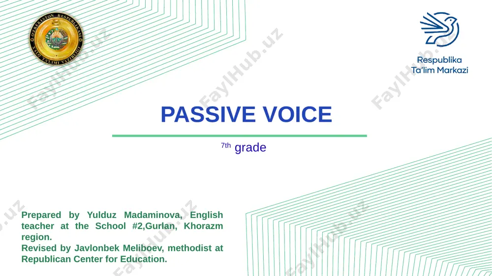 7th grade. grammar passive voice — PPTX