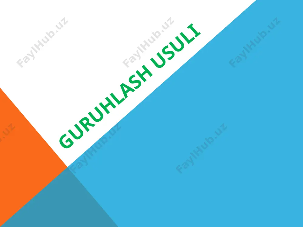 guruhlash usuli — PPTX