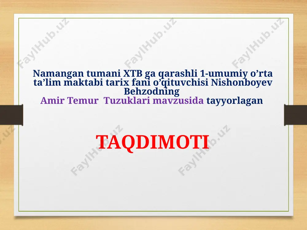 namangan tumani 1-umumiy o'rta ta'lim maktabi — PPTX