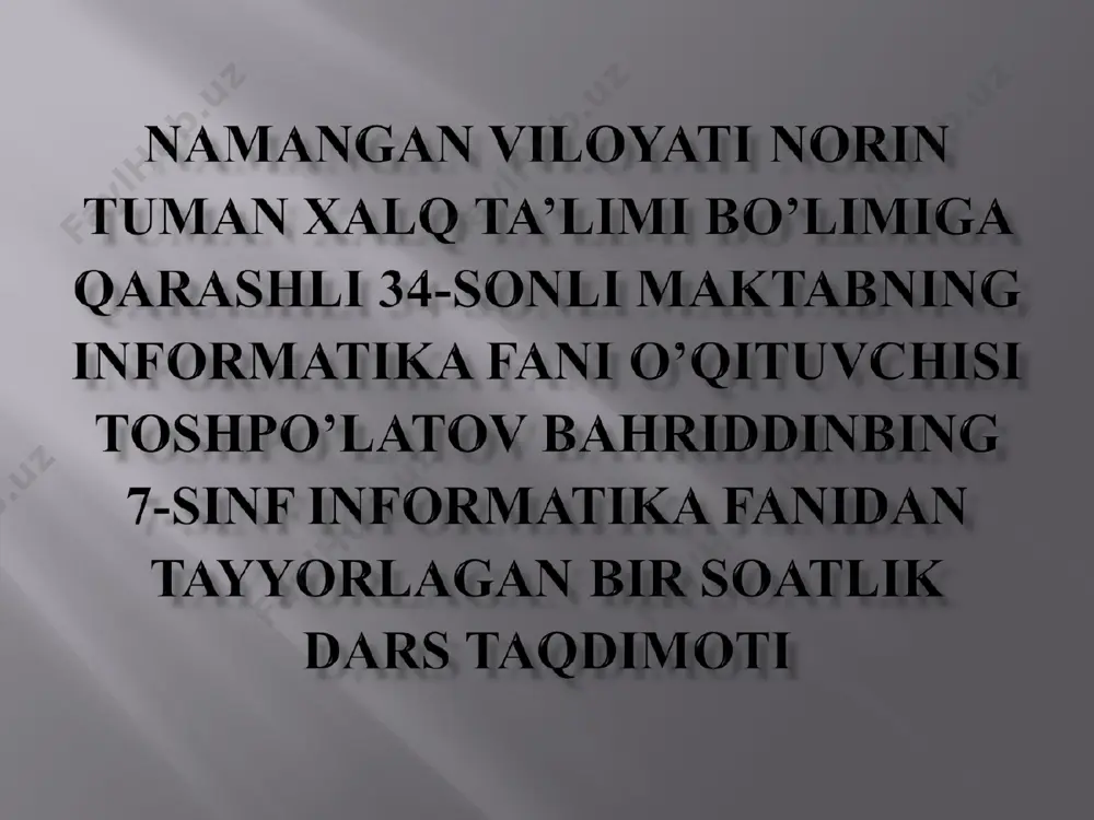 7-sinf informatika 27-mavzu — PPT