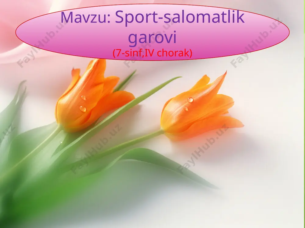 sport-salomatlik garovi — PPTX