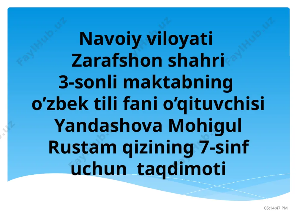 7-sinf .sifat so'z turkumi — PPTX