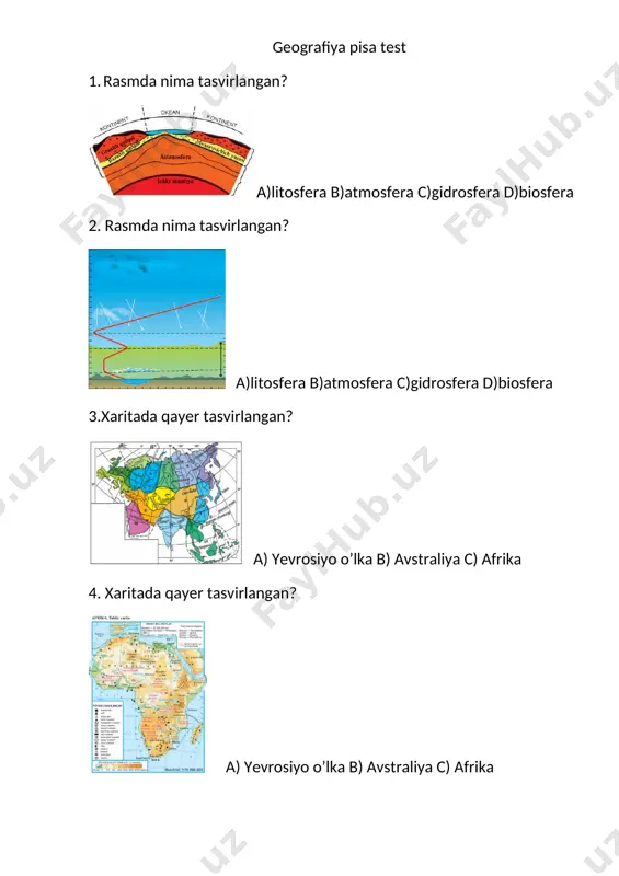 @yosh_ustozlar pisa 7 sinf geografiya — DOCX