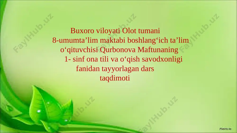 1-sinf yomg'ir — PPTX