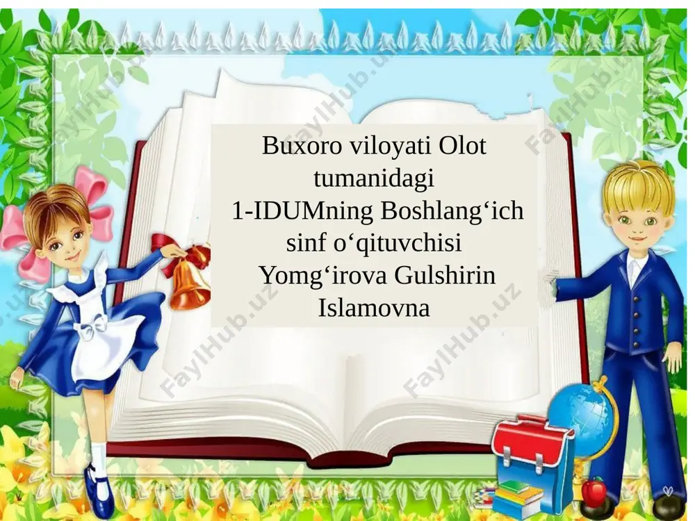 1-sinf ona tili va o'qish savodxonligi — PPTX