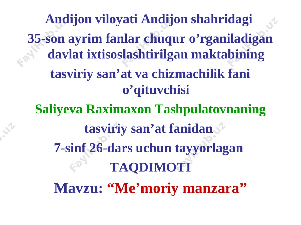 7-sinf.tasviriy san’at fani. 26-dars. ppt — PPT