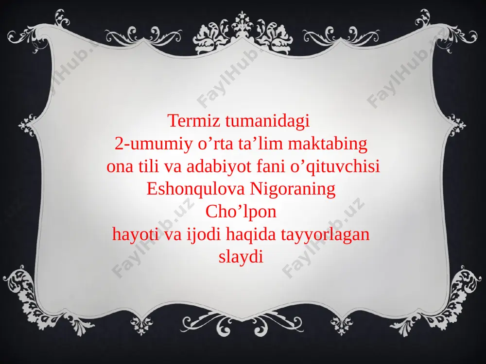 cho'lpon 2-maktab — PPTX