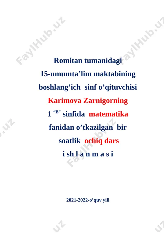 1a sinf qavslar — DOCX