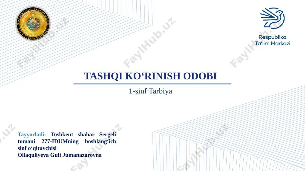 1-sinf tarbiya — PPTX