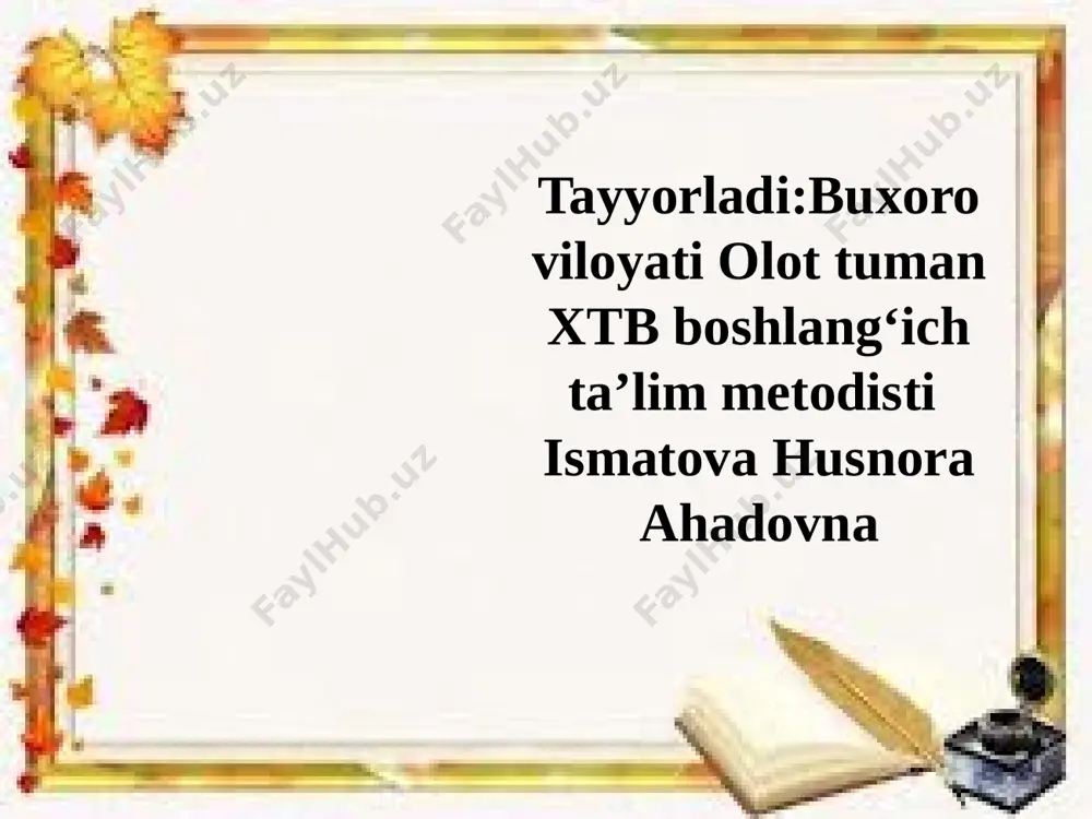 1- sinf o'qish va ona tili savodxonligi — PPTX
