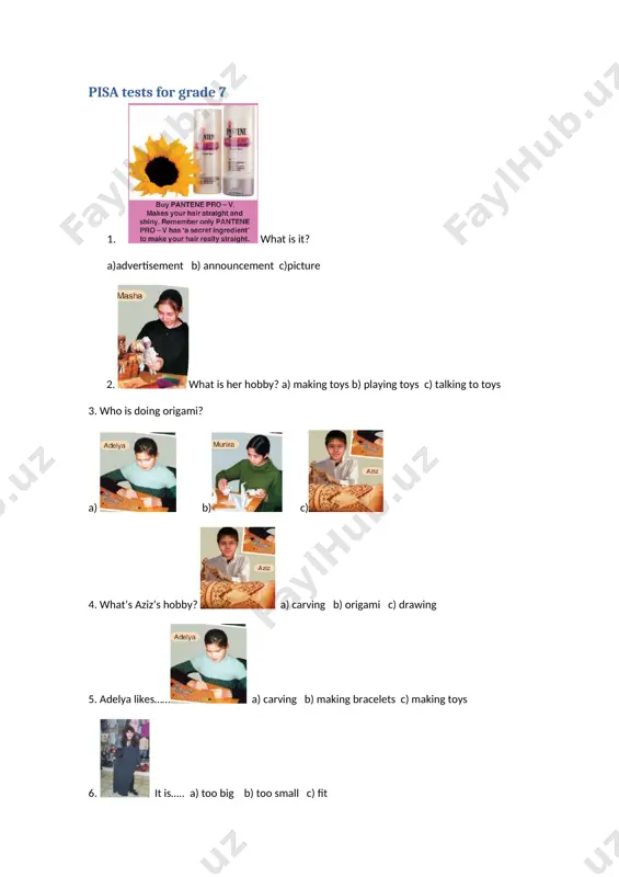 7-sinf rasmli test 2 — DOCX