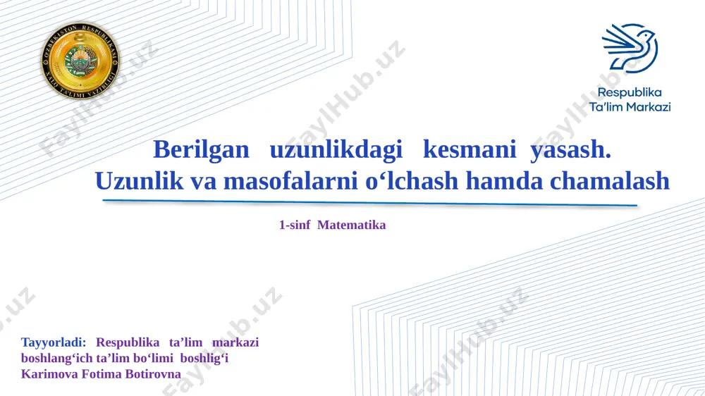 1-sinf matematika — PPTX