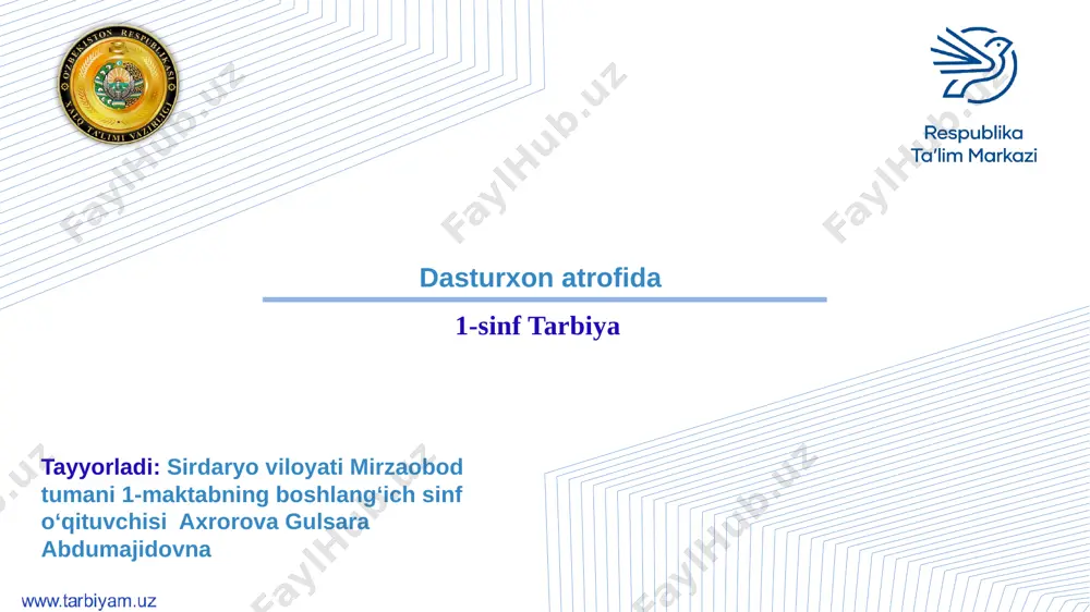 1-sinf tarbiya — PPTX