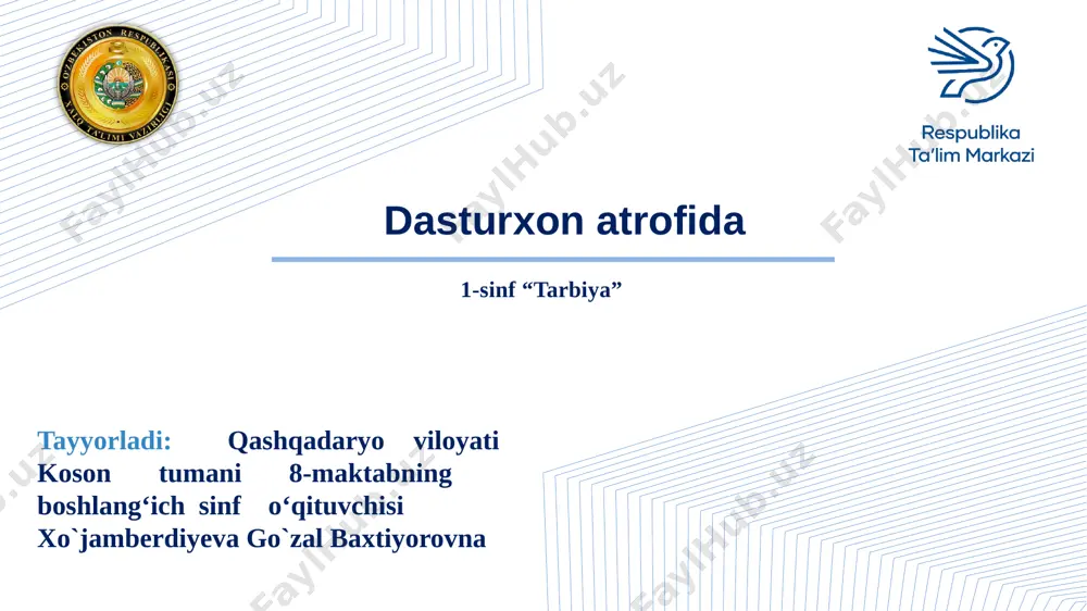 1-sinf tarbiya — PPTX