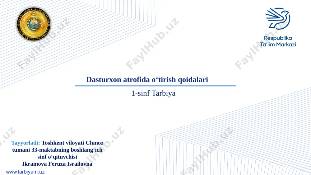 1-sinf tarbiya — PPTX
