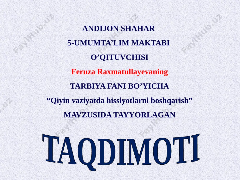 8.6 qiyin vaziyatda hissiyotlani boshqarish — PPTX