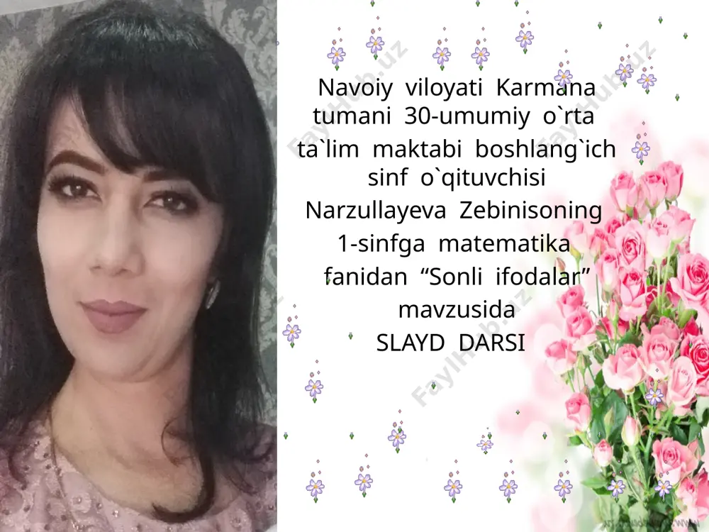 1-sinf sonli ifodalar mavzusida slayd dars — PPTX