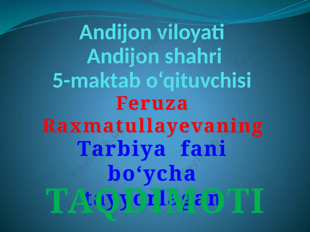 8. 1.iftixorimsan - jannatmakon o'zbekiston — PPTX