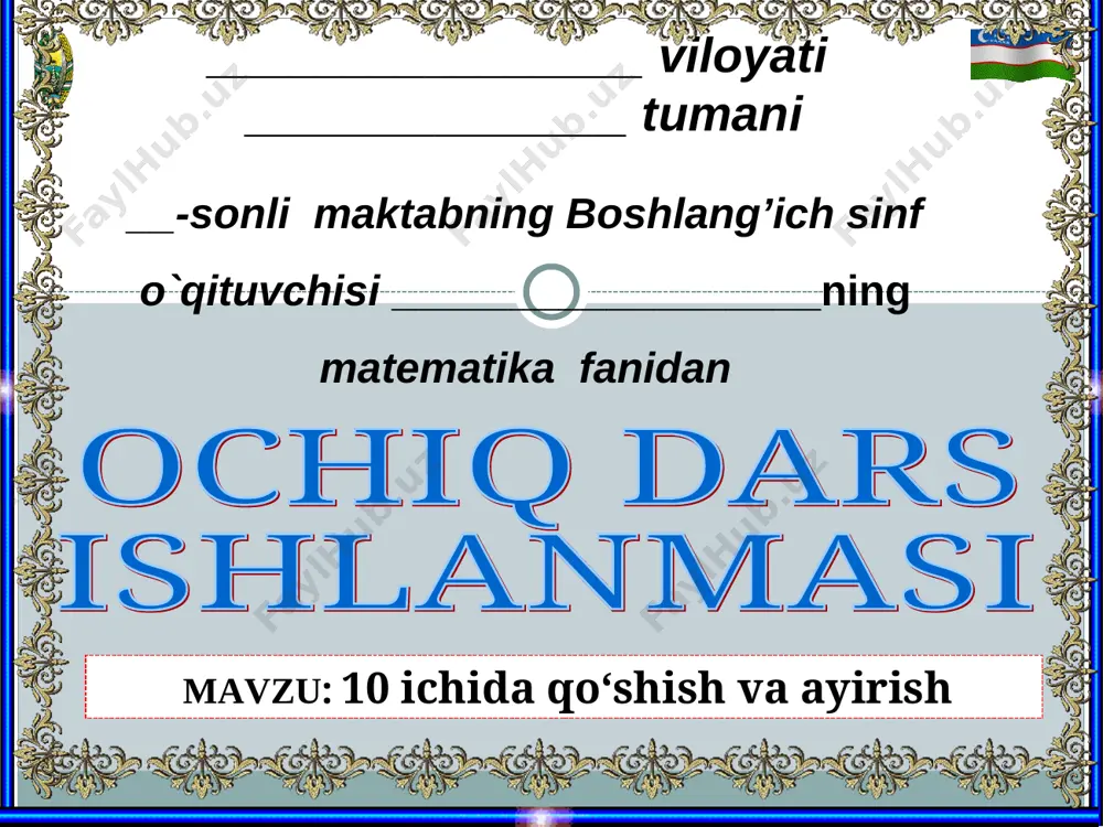 1-matematika_1-chorak_10 ichida qo‘shish va ayirish — PPT
