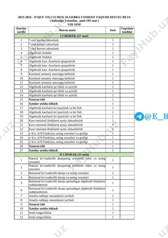 8-sinf algebra yillik 2023-2024 @e_baza_ishreja — XLSX