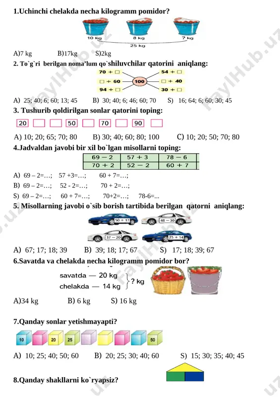 1-sinf matem.test — DOCX