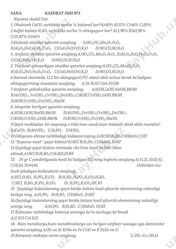 8-sinf kimyo nazorat ishi (4) — DOCX