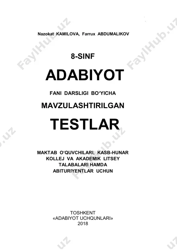 8-sinf adabiyot test. golden books — PDF