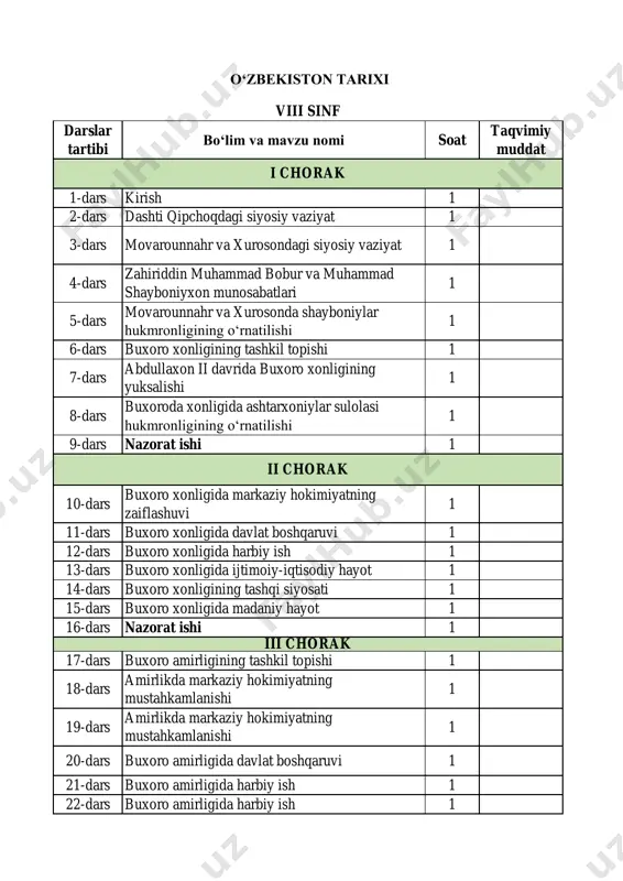 8-sinf o‘zbekiston tarixi — PDF