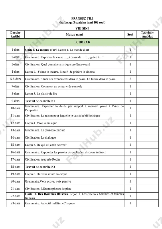 8-sinf fransuz tili — PDF