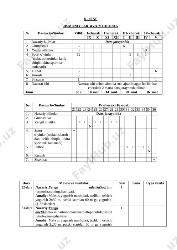 8-sinf 4-chorak — DOCX