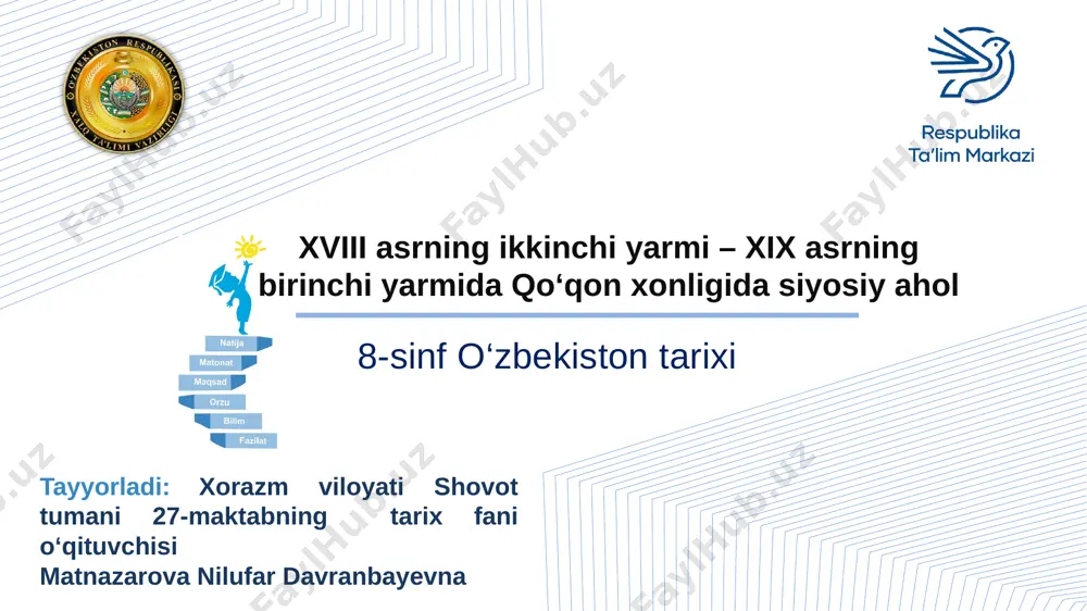 8-sinf o'zbekiston tarixi — PPTX