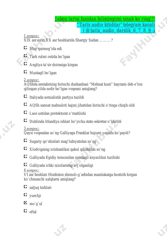 jaxon_tarixi_test_30_talik_test_tarix_audio_kitoblar_kanali — PDF