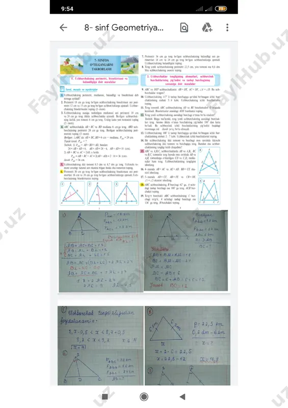 8- sinf geometriya kitob yechimi — PDF