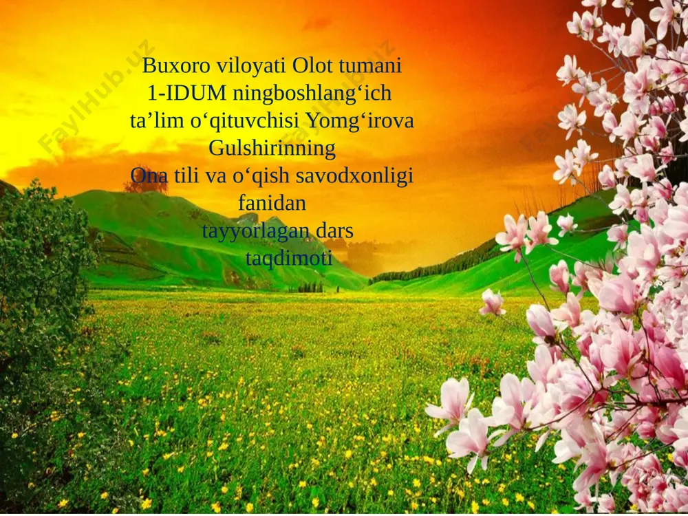 1-sing o'qish savodxonligi tekinxo'r — PPTX