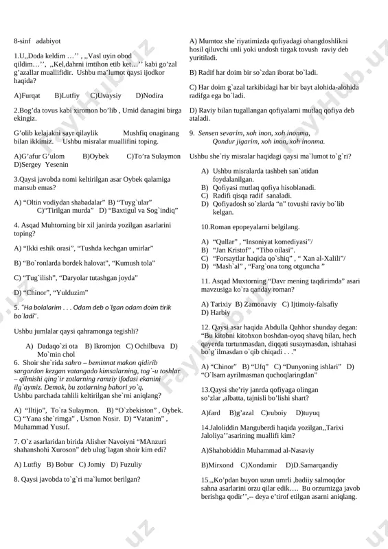 8-sinf_adabiyot_yakuniy_nazorat_ishi._test_ — DOCX
