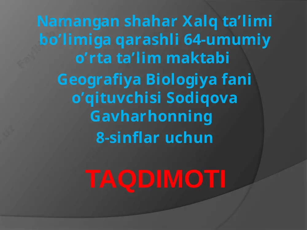 8-sinf geografiya — PPTX