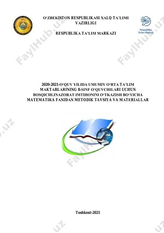matematika uzb 8 imtihon 2021 — PDF