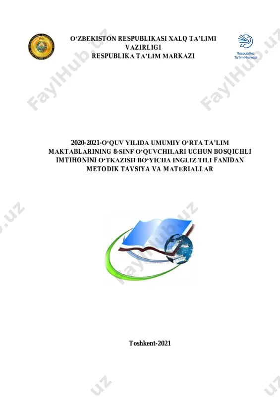 ingliz tili 8 imtihon 2021 — PDF