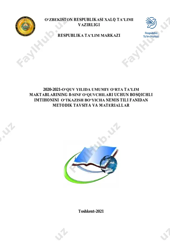 nemis tili 8 imtihon 2021 — PDF
