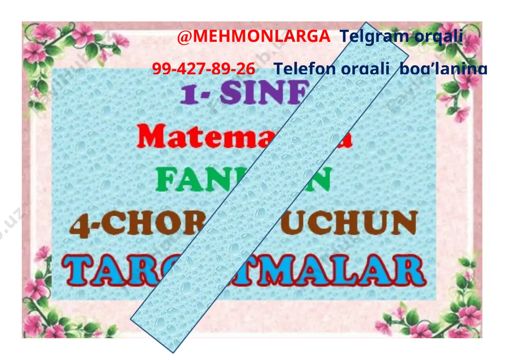 4-chorak 1-ssinf matimatika tarqatma 2021 — DOCX