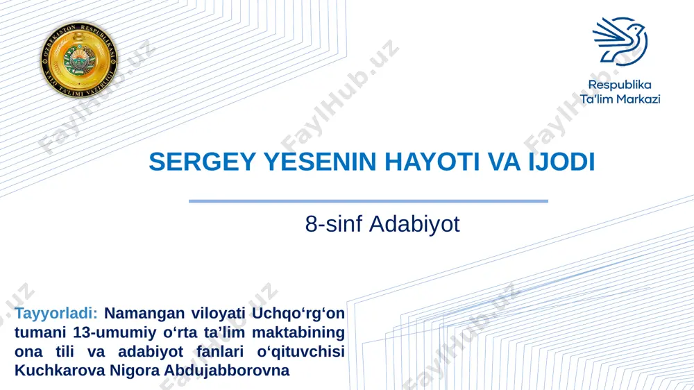 8-sinf adabiyot — PPTX