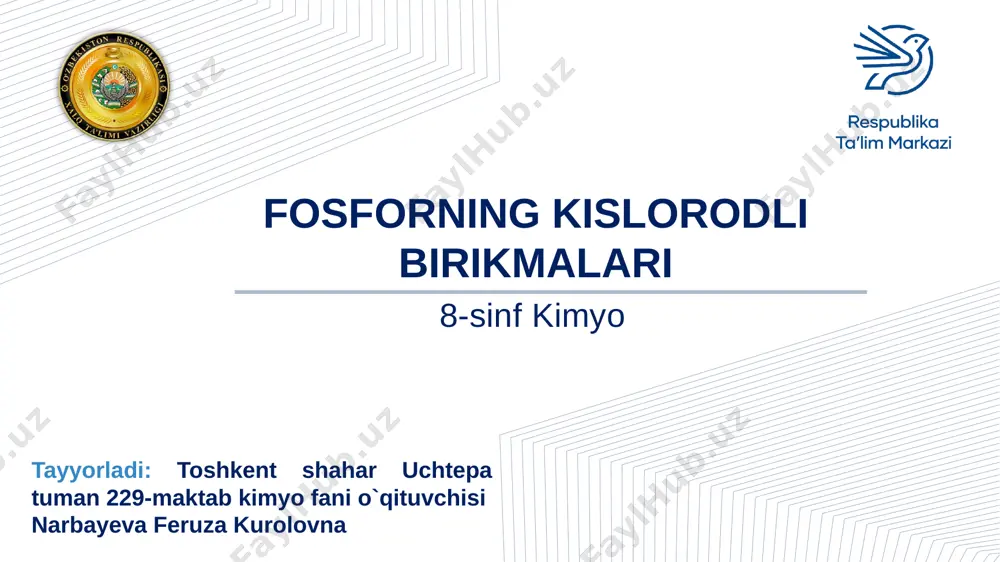 fosforning kislorodli birikmalari — PPTX