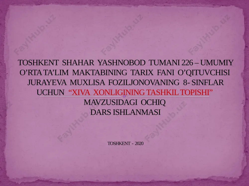 xiva-xonligining-tashkil-topishi — PPTX