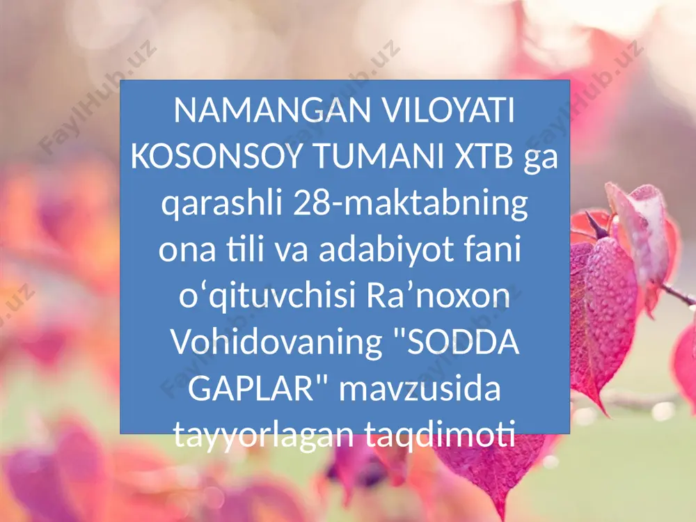 vohidova raʼnoxon taqdimot — PPTX