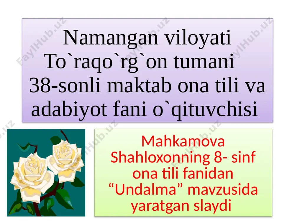 8-sinf ona tili undalma — PPTX